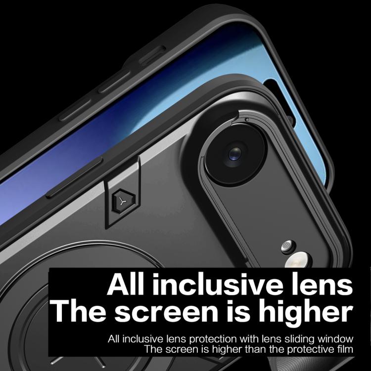 For iPhone Air CD Texture Sliding Camshield Magnetic Holder Phone Case(Blue) - iPhone Air Cases by buy2fix | Online Shopping UK | buy2fix