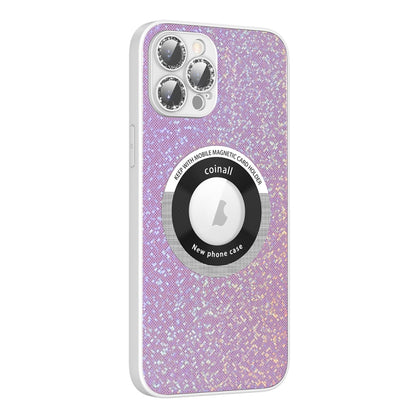For iPhone 12 Pro Max Colorful Glitter Magnetic Magsafe TPU + PC Phone Case(Pink) by buy2fix