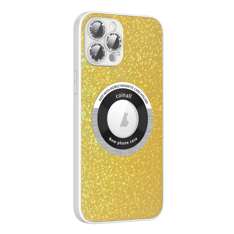For iPhone 11 Pro Max Colorful Glitter Magnetic Magsafe TPU + PC Phone Case(Bright Yellow) by buy2fix