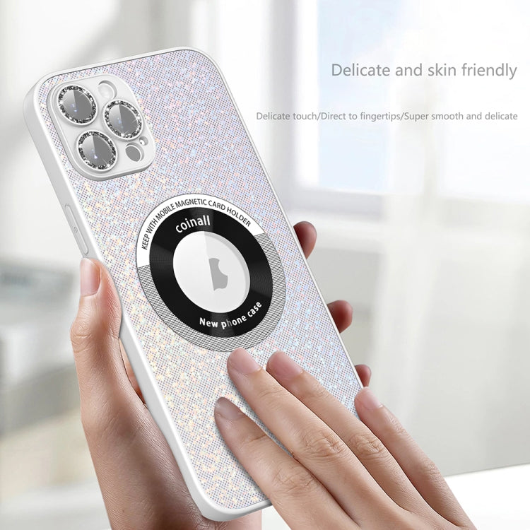 For iPhone 12 Pro Max Colorful Glitter Magnetic Magsafe TPU + PC Phone Case(White) by buy2fix