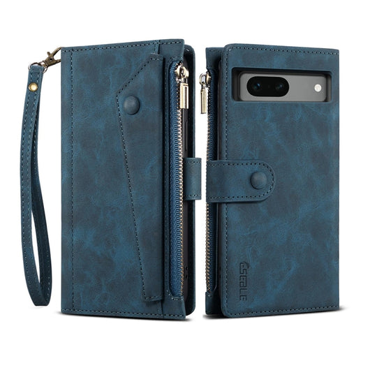 For Google Pixel 7a ESEBLE Retro Frosted RFID Flip Leather Phone Case(Dark Green)