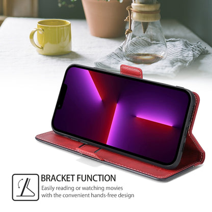 For Xiaomi Redmi Note 13 4G Contrast Color Side Buckle Leather Phone Case(Red + Black) - Xiaomi Cases by buy2fix | Online Shopping UK | buy2fix