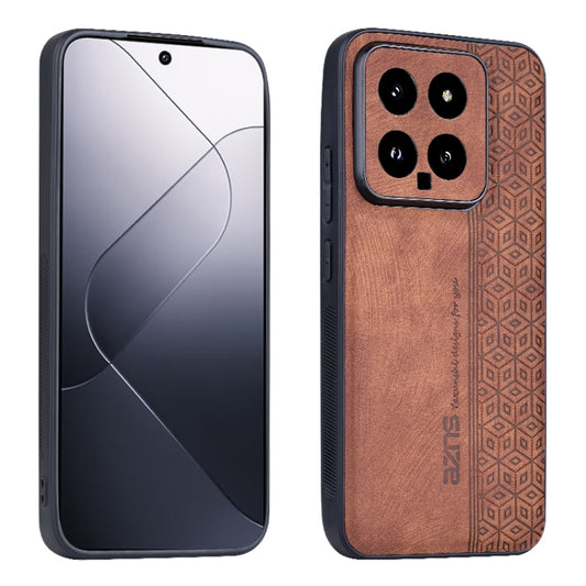 For Xiaomi 14 AZNS 3D Embossed Skin Feel Phone Case(Brown) - Xiaomi Cases by AZNS | Online Shopping UK | buy2fix