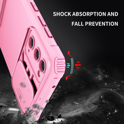For Samsung Galaxy S20 FE Stereoscopic Holder Sliding Camshield Phone Case(Pink) by buy2fix