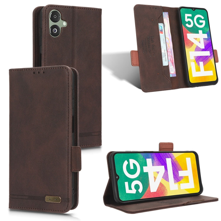 For Samsung Galaxy F14 Magnetic Clasp Leather Phone Case(Brown) by buy2fix