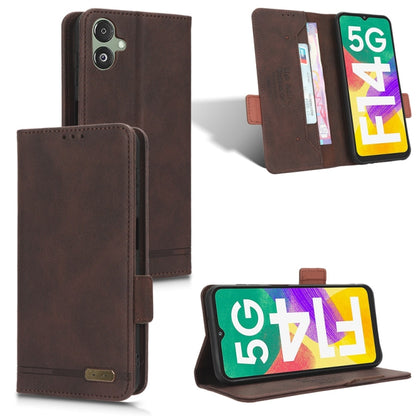 For Samsung Galaxy F14 Magnetic Clasp Leather Phone Case(Brown) by buy2fix