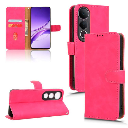 For vivo V50 Lite 4G / 5G Global Skin Feel Magnetic Flip Leather Phone Case(Rose Red)