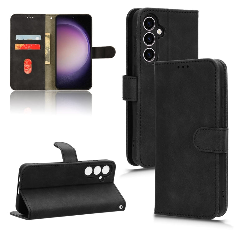 For Samsung Galaxy S23 FE 5G Skin Feel Magnetic Flip Leather Phone Case(Black) by buy2fix