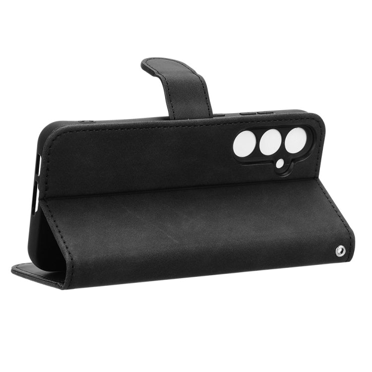 For Samsung Galaxy S23 FE 5G Skin Feel Magnetic Flip Leather Phone Case(Black) by buy2fix
