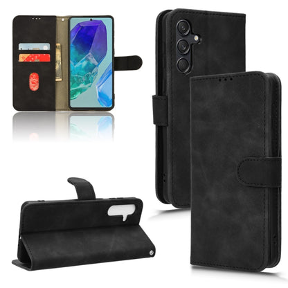 For Samsung Galaxy M55 5G Skin Feel Magnetic Flip Leather Phone Case(Black) by buy2fix