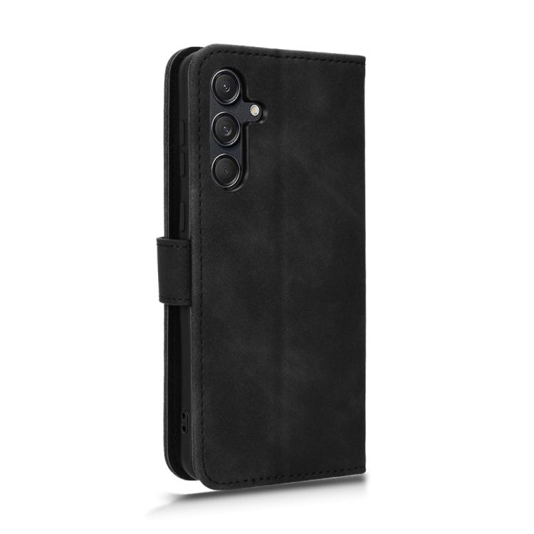 For Samsung Galaxy M55 5G Skin Feel Magnetic Flip Leather Phone Case(Black) by buy2fix