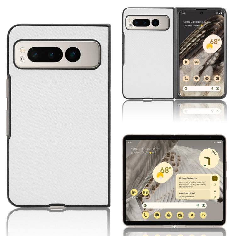 For Google Pixel Fold PU Leather PC Phone Case(White) by buy2fix