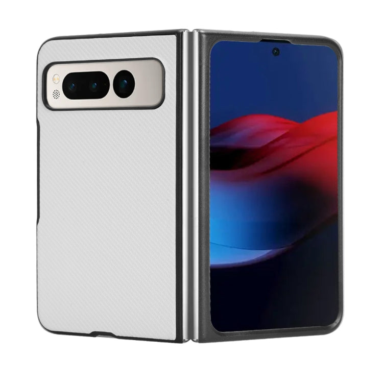 For Google Pixel Fold PU Leather PC Phone Case(White) by buy2fix