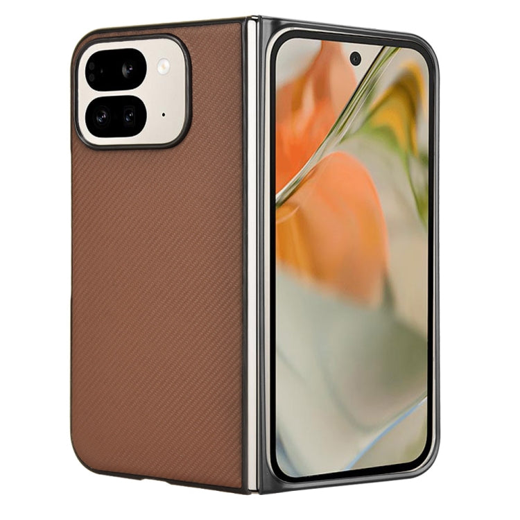 For Google Pixel 9 Pro Fold PU Leather PC Phone Case(Brown) by buy2fix