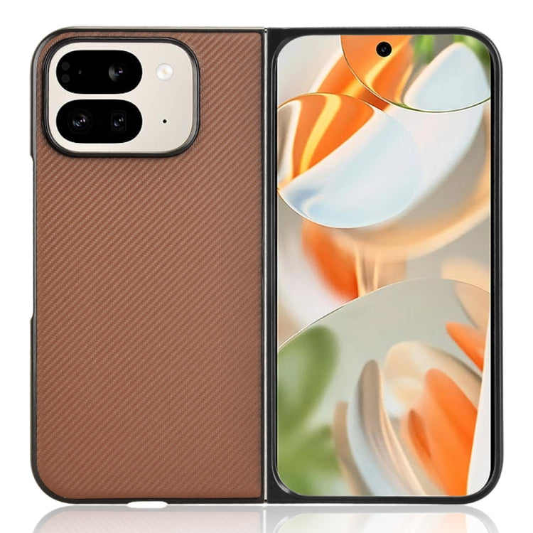 For Google Pixel 9 Pro Fold PU Leather PC Phone Case(Brown) by buy2fix