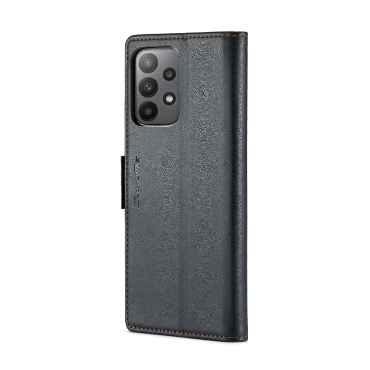 For Samsung Galaxy A23 CaseMe 023 Butterfly Buckle Litchi Texture RFID Anti-theft Leather Phone Case(Black) by CaseMe