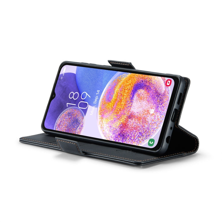 For Samsung Galaxy A23 CaseMe 023 Butterfly Buckle Litchi Texture RFID Anti-theft Leather Phone Case(Black) by CaseMe