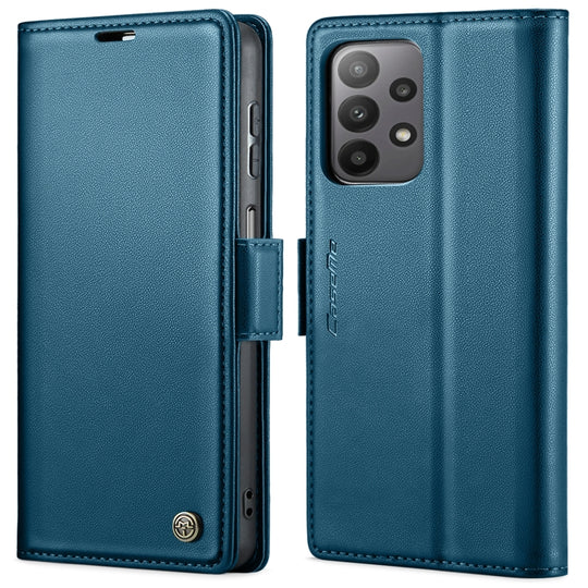 Pour Samsung Galaxy A23 CaseMe 023 Boucle Papillon Litchi Texture RFID Étui de téléphone en cuir antivol (Bleu)