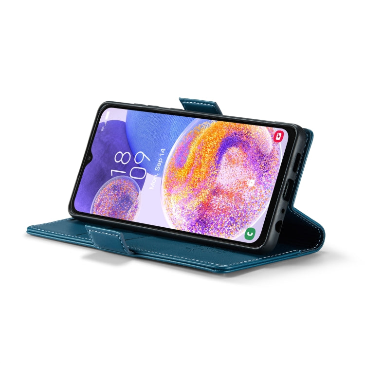 For Samsung Galaxy A23 CaseMe 023 Butterfly Buckle Litchi Texture RFID Anti-theft Leather Phone Case(Blue) by CaseMe