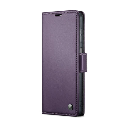 For Samsung Galaxy A23 CaseMe 023 Butterfly Buckle Litchi Texture RFID Anti-theft Leather Phone Case(Pearly Purple) - Galaxy Phone Cases by CaseMe | Online Shopping UK | buy2fix