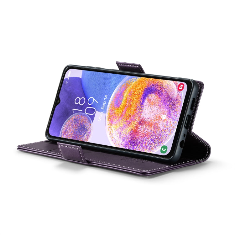 For Samsung Galaxy A23 CaseMe 023 Butterfly Buckle Litchi Texture RFID Anti-theft Leather Phone Case(Pearly Purple) - Galaxy Phone Cases by CaseMe | Online Shopping UK | buy2fix