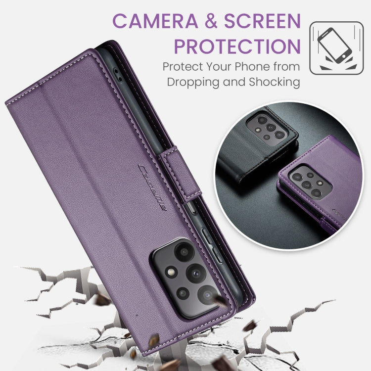 For Samsung Galaxy A23 CaseMe 023 Butterfly Buckle Litchi Texture RFID Anti-theft Leather Phone Case(Pearly Purple) - Galaxy Phone Cases by CaseMe | Online Shopping UK | buy2fix