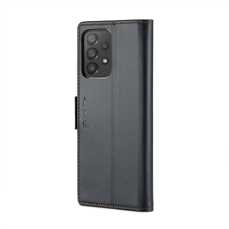 For Samsung Galaxy A33 5G CaseMe 023 Butterfly Buckle Litchi Texture RFID Anti-theft Leather Phone Case(Black) by CaseMe