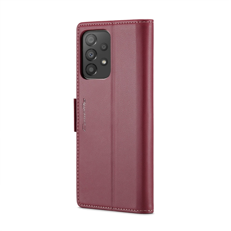 For Samsung Galaxy A33 5G CaseMe 023 Butterfly Buckle Litchi Texture RFID Anti-theft Leather Phone Case(Wine Red) by CaseMe