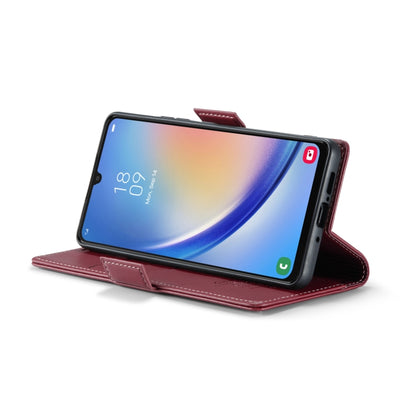 For Samsung Galaxy A34 5G CaseMe 023 Butterfly Buckle Litchi Texture RFID Anti-theft Leather Phone Case(Wine Red) by CaseMe