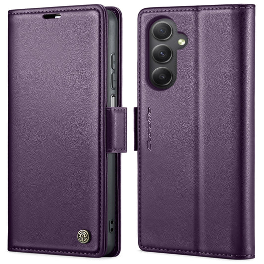 For Samsung Galaxy A34 5G CaseMe 023 Butterfly Buckle Litchi Texture RFID Anti-theft Leather Phone Case(Pearly Purple) by CaseMe