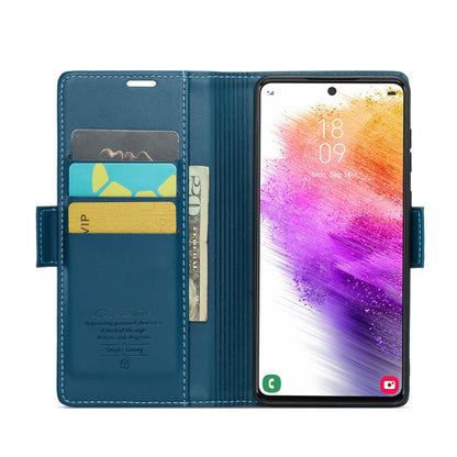For Samsung Galaxy A73 5G CaseMe 023 Butterfly Buckle Litchi Texture RFID Anti-theft Leather Phone Case(Blue) - Galaxy Phone Cases by CaseMe | Online Shopping UK | buy2fix