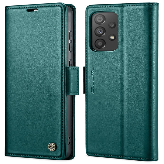 Pour Samsung Galaxy A73 5G CaseMe 023 Boucle Papillon Litchi Texture RFID Étui de téléphone en cuir antivol (Bleu nacré)