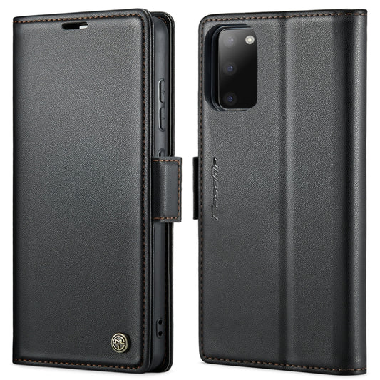 For Samsung Galaxy S20 CaseMe 023 Butterfly Buckle Litchi Texture RFID Anti-theft Leather Phone Case(Black) - Galaxy Phone Cases by CaseMe | Online Shopping UK | buy2fix
