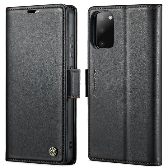 Pour Samsung Galaxy S20 CaseMe 023 Boucle Papillon Litchi Texture RFID Étui de téléphone en cuir antivol (Noir)