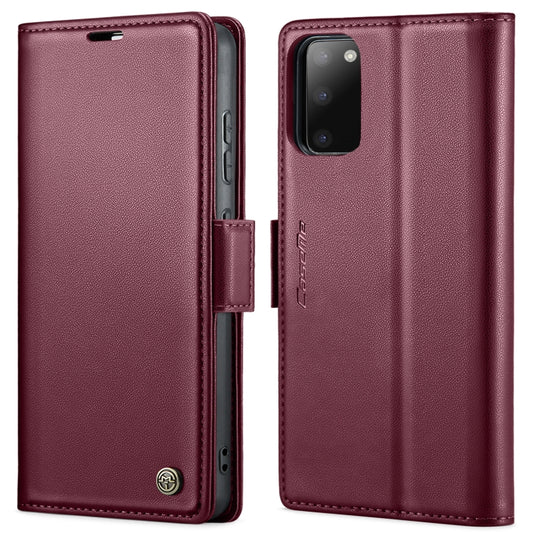 For Samsung Galaxy S20 CaseMe 023 Butterfly Buckle Litchi Texture RFID Anti-theft Leather Phone Case(Wine Red) - Galaxy Phone Cases by CaseMe | Online Shopping UK | buy2fix