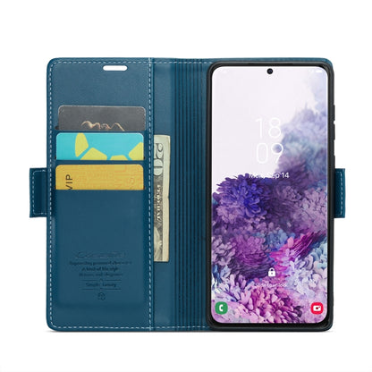 For Samsung Galaxy S20 CaseMe 023 Butterfly Buckle Litchi Texture RFID Anti-theft Leather Phone Case(Blue) - Galaxy Phone Cases by CaseMe | Online Shopping UK | buy2fix