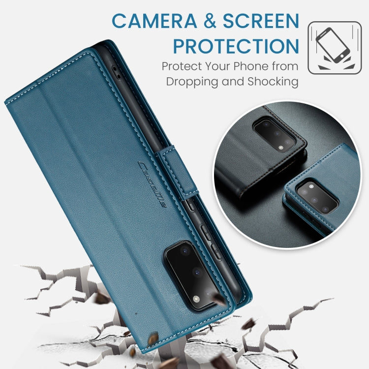 For Samsung Galaxy S20 CaseMe 023 Butterfly Buckle Litchi Texture RFID Anti-theft Leather Phone Case(Blue) - Galaxy Phone Cases by CaseMe | Online Shopping UK | buy2fix