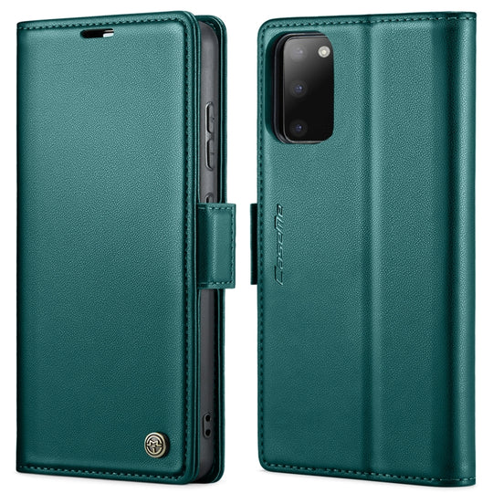 Pour Samsung Galaxy S20 CaseMe 023 Boucle Papillon Litchi Texture RFID Étui de téléphone en cuir antivol (Bleu nacré)