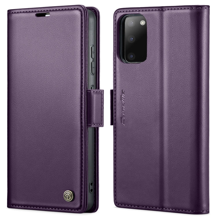 For Samsung Galaxy S20 CaseMe 023 Butterfly Buckle Litchi Texture RFID Anti-theft Leather Phone Case(Pearly Purple) - Galaxy Phone Cases by CaseMe | Online Shopping UK | buy2fix