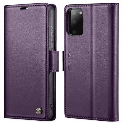 For Samsung Galaxy S20 CaseMe 023 Butterfly Buckle Litchi Texture RFID Anti-theft Leather Phone Case(Pearly Purple) - Galaxy Phone Cases by CaseMe | Online Shopping UK | buy2fix