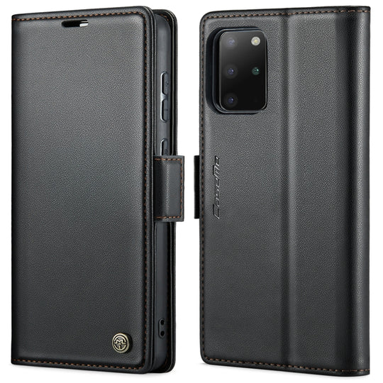 Pour Samsung Galaxy S20 + CaseMe 023 Boucle Papillon Litchi Texture RFID Étui de téléphone en cuir antivol (Noir)