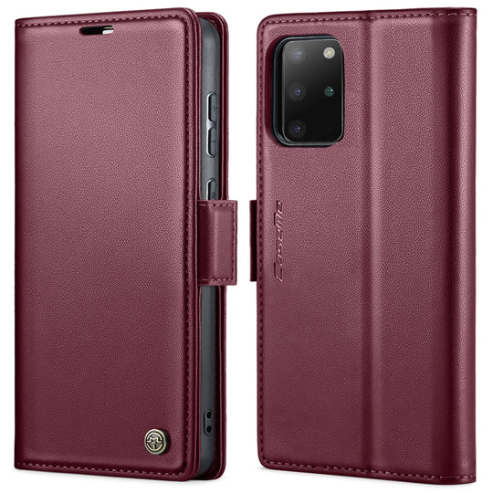 Pour Samsung Galaxy S20 + CaseMe 023 Boucle Papillon Litchi Texture RFID Étui de téléphone en cuir antivol (vin rouge)