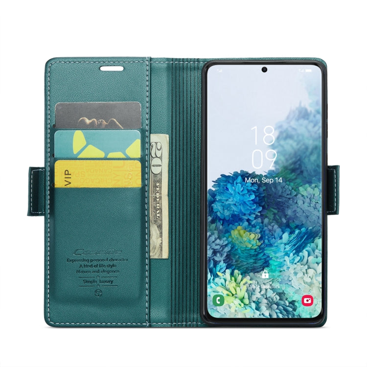 For Samsung Galaxy S20+ CaseMe 023 Butterfly Buckle Litchi Texture RFID Anti-theft Leather Phone Case(Pearly Blue) - Galaxy Phone Cases by CaseMe | Online Shopping UK | buy2fix