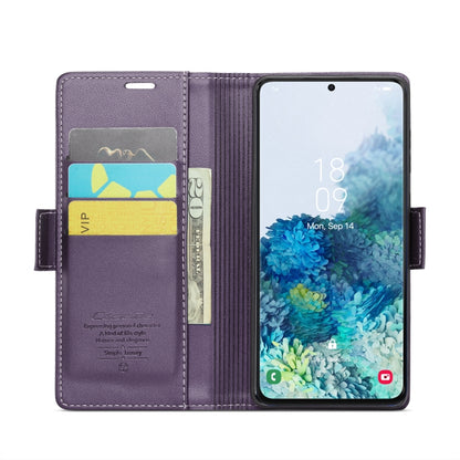 For Samsung Galaxy S20+ CaseMe 023 Butterfly Buckle Litchi Texture RFID Anti-theft Leather Phone Case(Pearly Purple) - Galaxy Phone Cases by CaseMe | Online Shopping UK | buy2fix