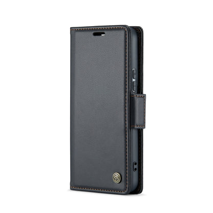 For Samsung Galaxy S22 5G CaseMe 023 Butterfly Buckle Litchi Texture RFID Anti-theft Leather Phone Case(Black) - Galaxy S22 5G Cases by CaseMe | Online Shopping UK | buy2fix
