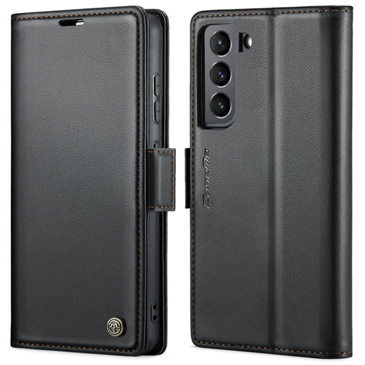 For Samsung Galaxy S22+ 5G CaseMe 023 Butterfly Buckle Litchi Texture RFID Anti-theft Leather Phone Case(Black) - Galaxy S22+ 5G Cases by CaseMe | Online Shopping UK | buy2fix