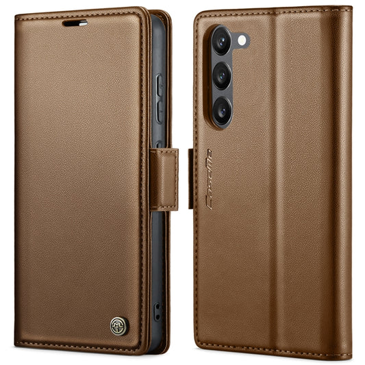 For Samsung Galaxy S23+ 5G CaseMe 023 Butterfly Buckle Litchi Texture RFID Anti-theft Leather Phone Case(Brown) - Galaxy Phone Cases by CaseMe | Online Shopping UK | buy2fix
