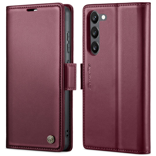 For Samsung Galaxy S23+ 5G CaseMe 023 Butterfly Buckle Litchi Texture RFID Anti-theft Leather Phone Case(Wine Red) - Galaxy Phone Cases by CaseMe | Online Shopping UK | buy2fix