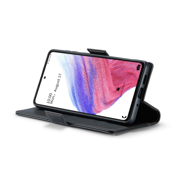 For Samsung Galaxy A53 CaseMe 023 Butterfly Buckle Litchi Texture RFID Anti-theft Leather Phone Case(Black) - Galaxy Phone Cases by CaseMe | Online Shopping UK | buy2fix