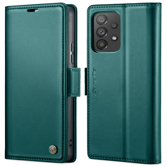 Pour Samsung Galaxy A53 CaseMe 023 Boucle Papillon Litchi Texture RFID Étui de téléphone en cuir antivol (Bleu nacré)